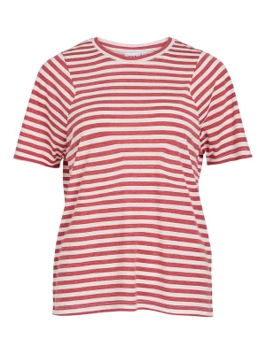 Vila Koszulka w kolorze czerwono-białym rozmiar: L