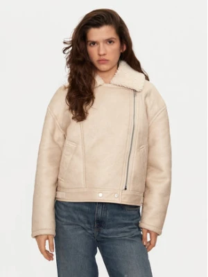 Vila Kurtka z imitacji skóry Risi 14098061 Beżowy Regular Fit