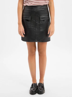 Vila Spódnica damska - VIProud Kobiety Sztuczne włókno czarny jednolity,