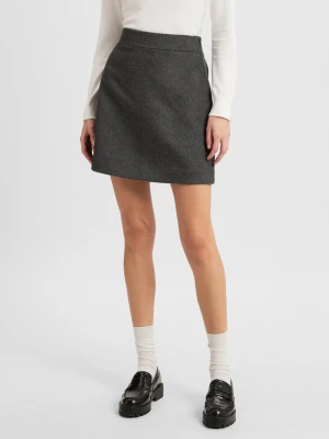 Vila Spódnica damska z zawartością wełny - Viocto Kobiety Sztuczne włókno szary jednolity,