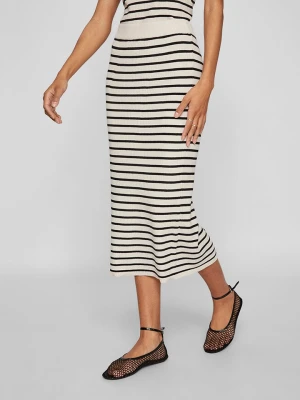 Vila Spódnica dzianinowa w kolorze kremowo-czarnym rozmiar: XL