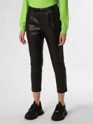 Vila Spodnie Kobiety Sztuczna skóra czarny jednolity,
