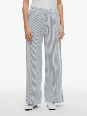 Vila Spodnie "Striple" w kolorze antracytowo-białym rozmiar: XL