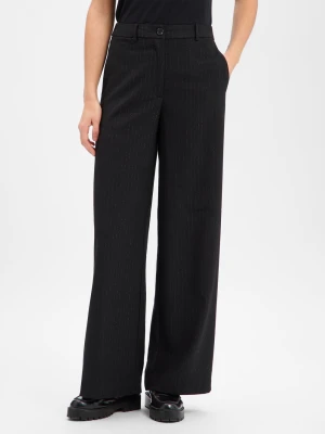 Vila Spodnie - VIMagnolia Kobiety Sztuczne włókno czarny w paski,