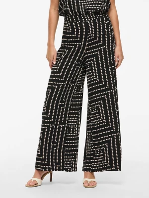 Vila Spodnie w kolorze czarno-beżowym rozmiar: 34