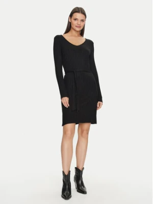 Vila Sukienka dzianinowa Divia 14095845 Czarny Regular Fit