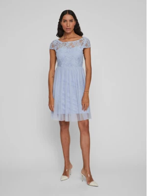 Vila Sukienka koktajlowa Ulricana 14083836 Błękitny Regular Fit