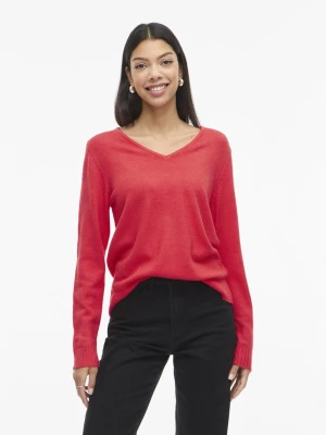 Vila Sweter damski - VIRil Kobiety czerwony jednolity,