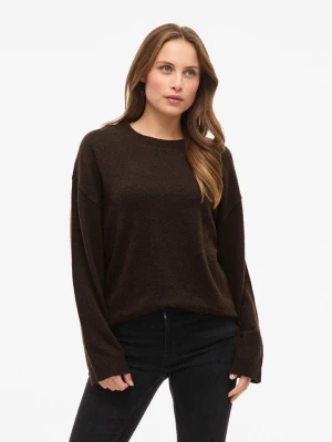 Vila Sweter "Liga" w kolorze brązowym rozmiar: XS