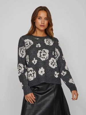 Vila Sweter w kolorze antracytowo-białym rozmiar: S
