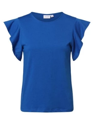 Vila T-shirt damski Kobiety niebieski jednolity,