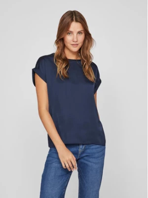 Vila T-Shirt Ellette 14059563 Granatowy Regular Fit