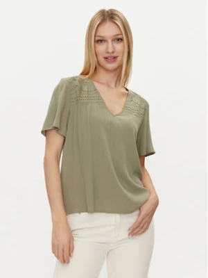 Vila T-Shirt Mesa 14092019 Zielony Regular Fit