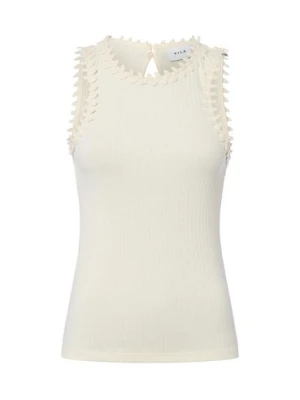 Vila Top damski - VIBabia Leaf Kobiety Prążki biały jednolity,