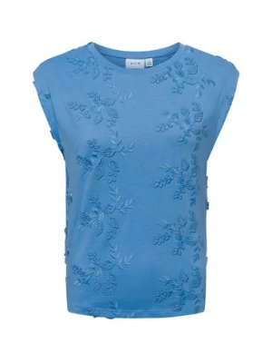 Vila Top damski - Vinayla Kobiety Bawełna niebieski wzorzysty,