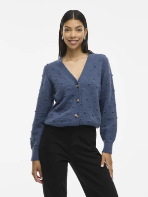 Vila VITuli Kobiety Sztuczne włókno niebieski wypukły wzór tkaniny,