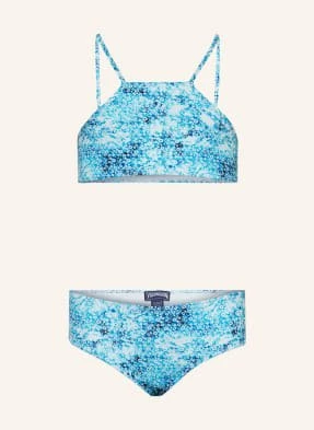 Vilebrequin Bikini High Neck Flowers Tie & Dye blau