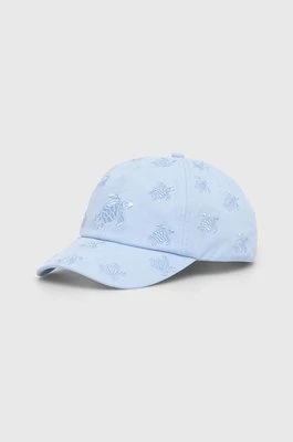 Vilebrequin czapka z daszkiem bawełniana CASTLE kolor niebieski z aplikacją CTLC4493