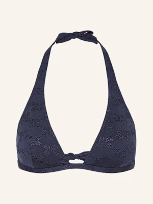 Vilebrequin Góra Od Bikini Wiązana Na Szyi Jacquard Turtle Monogram Fleche blau