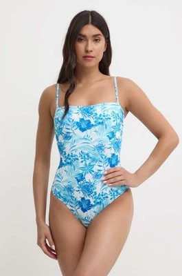 Vilebrequin jednoczęściowy strój kąpielowy FACETTE kolor niebieski lekko usztywniona miseczka FTEAH103