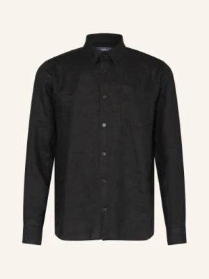 Vilebrequin Koszula Z Lnu Caroubis Regular Fit schwarz