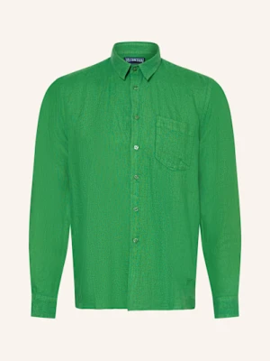 Vilebrequin Koszula Z Lnu Regular Fit gruen