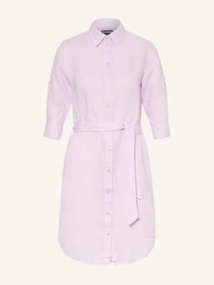 Vilebrequin Letnia Sukienka Lin Z Lnu Z Rękawami 3/4 lila