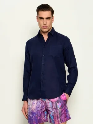 Vilebrequin Lniana koszula CAROUBIS | Regular Fit