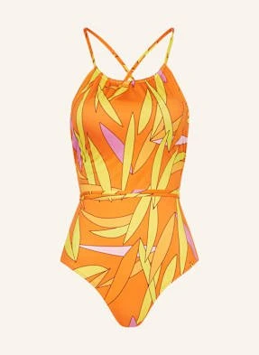 Vilebrequin Strój Kąpielowy Z Dekoltem High Neck Madrague Hydra orange