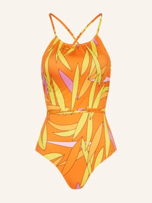 Vilebrequin Strój Kąpielowy Z Dekoltem High Neck Madrague Hydra orange