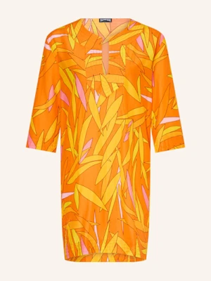 Vilebrequin Sukienka Plażowa Madrague Lucille Z Dodatkiem Jedwabiu orange