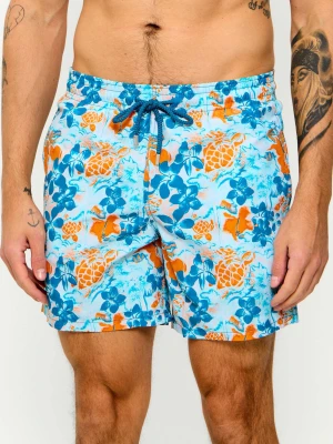 Vilebrequin Szorty kąpielowe JUNGLE TURTLES | Regular Fit niebieski