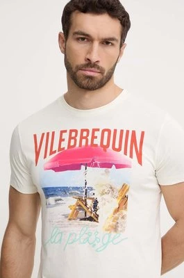 Vilebrequin t-shirt bawełniany PORTISOL męski kolor beżowy z nadrukiem PTSAP386