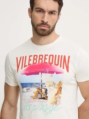 Vilebrequin t-shirt bawełniany PORTISOL męski kolor beżowy z nadrukiem PTSAP386