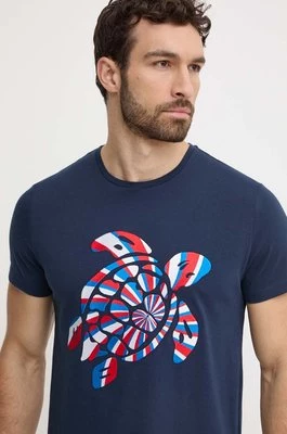 Vilebrequin t-shirt bawełniany THOM męski kolor granatowy z aplikacją THOAP336