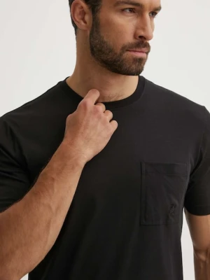 Vilebrequin t-shirt bawełniany TITAN męski kolor czarny gładki TTNU0P00