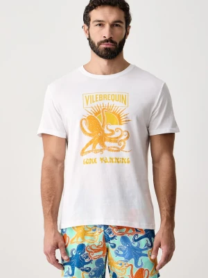 Vilebrequin T-shirt męski bawełniany TEWIS biały