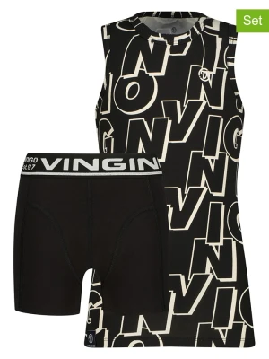 Vingino 2-częściowy zestaw bielizny "Logo" w kolorze czarnym rozmiar: 134/140