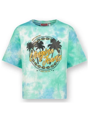 Vingino Koszulka w kolorze błękitno-zielono-białym rozmiar: 140