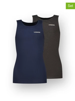 Vingino Podkoszulki (2 szt.) w kolorze granatowym i antracytowym rozmiar: 110/116