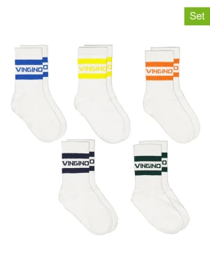 Vingino Skarpety (5 par) w kolorze białym ze wzorem rozmiar: 35-38
