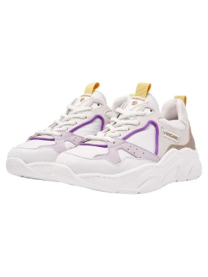 Vingino Skórzane sneakersy "Olivia" w kolorze złoto-biało-fioletowym rozmiar: 36