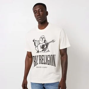 Vintage Crackle Buddha Tee, markiTrue Religion, T-Shirty i Polo, w kolorze biały, rozmiar: