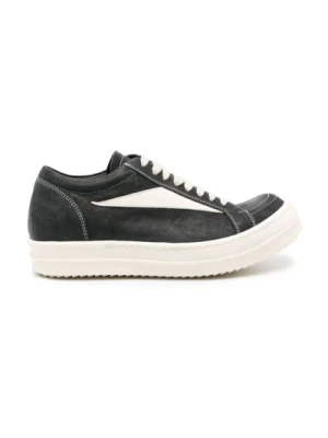 Vintage Czarne i Białe Skórzane Sneakersy Rick Owens