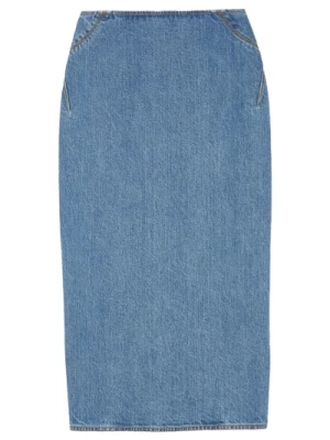 Vintage Niebieska Dżinsowa Spódnica Ołówkowa Alaïa