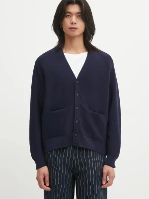 Visvim kardigan wełniany SELMER KNIT granatowy