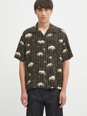 Visvim koszula jedwabna copa shirt s/s bamboo męska kolor czarny relaxed 125105011003