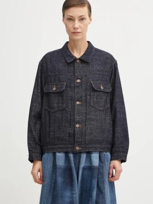 Visvim kurtka jedwabna 101x jkt kolor granatowy przejściowa oversize 325105013001