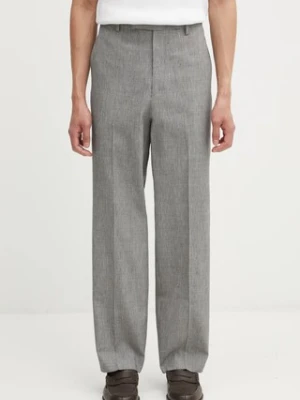 Visvim spodnie z dodatkiem wełny WIDE SLACKS SANTOME męskie kolor czarny proste 125205008015