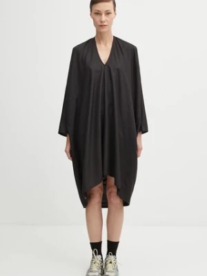 Visvim sukienka jedwabna ruana dress l/s kolor czarny mini oversize 325105017004